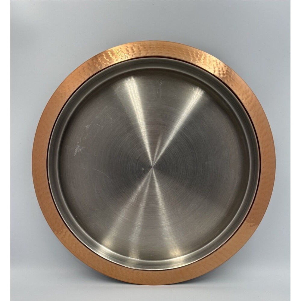 Godinger Silver Art Co. 14” Copper Hammered Platter Serving Tray